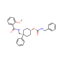 COc1ccccc1C(=O)NC[C@]1(c2ccccc2)CC[C@H](OC(=O)NCc2ccccc2)CC1 ZINC000100942078