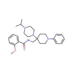 COc1ccccc1C(=O)NCC1(N2CCN(C(C)C)CC2)CCN(c2ccccc2)CC1 ZINC000072179669