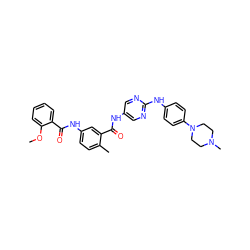 COc1ccccc1C(=O)Nc1ccc(C)c(C(=O)Nc2cnc(Nc3ccc(N4CCN(C)CC4)cc3)nc2)c1 ZINC000053214524