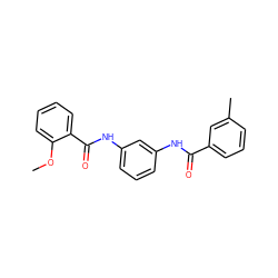 COc1ccccc1C(=O)Nc1cccc(NC(=O)c2cccc(C)c2)c1 ZINC000010773901