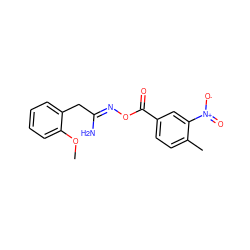 COc1ccccc1C/C(N)=N/OC(=O)c1ccc(C)c([N+](=O)[O-])c1 ZINC000008574816