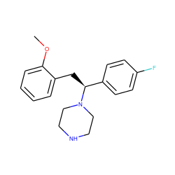 COc1ccccc1C[C@@H](c1ccc(F)cc1)N1CCNCC1 ZINC000049109955