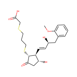 COc1ccccc1C[C@H](O)/C=C/[C@H]1[C@H](O)CC(=O)[C@@H]1SCCCSCC(=O)O ZINC000013836439