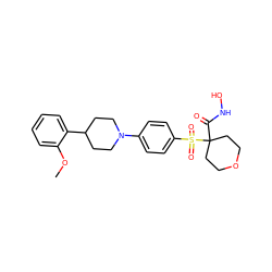 COc1ccccc1C1CCN(c2ccc(S(=O)(=O)C3(C(=O)NO)CCOCC3)cc2)CC1 ZINC000049047406