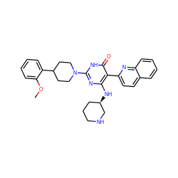 COc1ccccc1C1CCN(c2nc(N[C@@H]3CCCNC3)c(-c3ccc4ccccc4n3)c(=O)[nH]2)CC1 ZINC000220608830