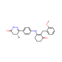 COc1ccccc1CC1=C(Nc2ccc(C3=NNC(=O)C[C@H]3C)cc2)CCCC1=O ZINC000013587291