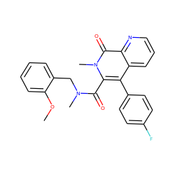 COc1ccccc1CN(C)C(=O)c1c(-c2ccc(F)cc2)c2cccnc2c(=O)n1C ZINC000013742638