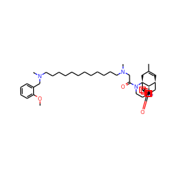 COc1ccccc1CN(C)CCCCCCCCCCCCN(C)CC(=O)N1CCC[C@@H]2[C@H]3C=C(C)C[C@]21c1ccc(=O)[nH]c1C3 ZINC000028714105