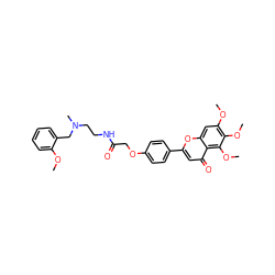 COc1ccccc1CN(C)CCNC(=O)COc1ccc(-c2cc(=O)c3c(OC)c(OC)c(OC)cc3o2)cc1 ZINC001772640912