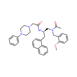 COc1ccccc1CN(C[C@@H](Cc1cccc2ccccc12)NC(=O)CN1CCN(c2ccccc2)CC1)C(C)=O ZINC000027863359