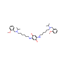 COc1ccccc1CN(CCCCCCNC1=CC(=O)C(NCCCCCCN(Cc2ccccc2OC)C(C)C)=CC1=O)C(C)C ZINC000150540645