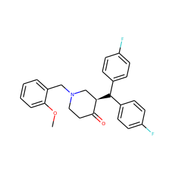 COc1ccccc1CN1CCC(=O)[C@H](C(c2ccc(F)cc2)c2ccc(F)cc2)C1 ZINC000072106159
