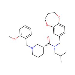 COc1ccccc1CN1CCC[C@@H](C(=O)N(Cc2ccc3c(c2)OCCCO3)CC(C)C)C1 ZINC000114099783