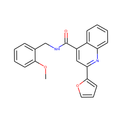 COc1ccccc1CNC(=O)c1cc(-c2ccco2)nc2ccccc12 ZINC000002631775