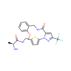 COc1ccccc1CNC(=O)c1cc(C(F)(F)F)nn1-c1ccc(CNC(=O)[C@H](C)N)s1 ZINC000040913921