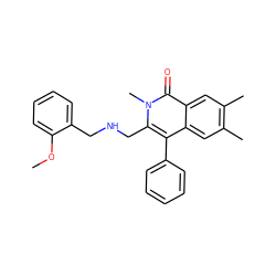 COc1ccccc1CNCc1c(-c2ccccc2)c2cc(C)c(C)cc2c(=O)n1C ZINC000013742633