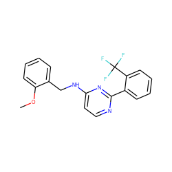 COc1ccccc1CNc1ccnc(-c2ccccc2C(F)(F)F)n1 ZINC000004268378