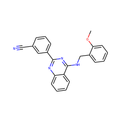 COc1ccccc1CNc1nc(-c2cccc(C#N)c2)nc2ccccc12 ZINC000004266219