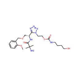 COc1ccccc1COC[C@@H](NC(=O)C(C)(C)N)c1nnnn1CCOC(=O)NCCCCO ZINC000029041219