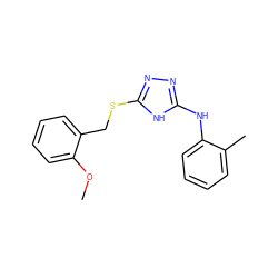 COc1ccccc1CSc1nnc(Nc2ccccc2C)[nH]1 ZINC000014964070