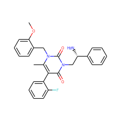 COc1ccccc1Cn1c(C)c(-c2ccccc2F)c(=O)n(C[C@H](N)c2ccccc2)c1=O ZINC000013609704