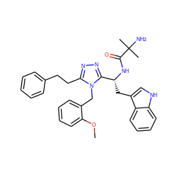 COc1ccccc1Cn1c(CCc2ccccc2)nnc1[C@@H](Cc1c[nH]c2ccccc12)NC(=O)C(C)(C)N ZINC000036349187