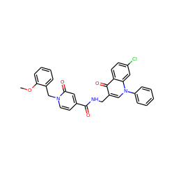 COc1ccccc1Cn1ccc(C(=O)NCc2cn(-c3ccccc3)c3cc(Cl)ccc3c2=O)cc1=O ZINC000096170138