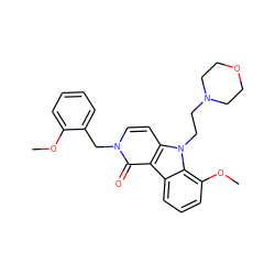 COc1ccccc1Cn1ccc2c(c1=O)c1cccc(OC)c1n2CCN1CCOCC1 ZINC000013519855