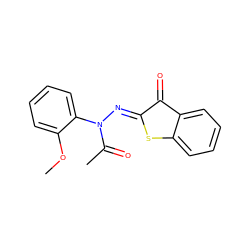 COc1ccccc1N(/N=C1\Sc2ccccc2C1=O)C(C)=O ZINC000013113725