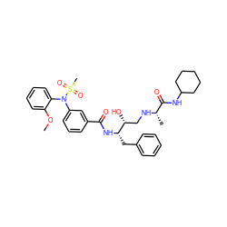 COc1ccccc1N(c1cccc(C(=O)N[C@@H](Cc2ccccc2)[C@H](O)CN[C@@H](C)C(=O)NC2CCCCC2)c1)S(C)(=O)=O ZINC000058468462