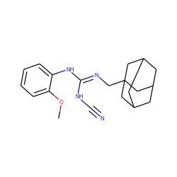 COc1ccccc1N/C(=N/CC12CC3CC(CC(C3)C1)C2)NC#N ZINC001772615566