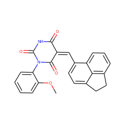 COc1ccccc1N1C(=O)NC(=O)/C(=C/c2ccc3c4c(cccc24)CC3)C1=O ZINC000005060635