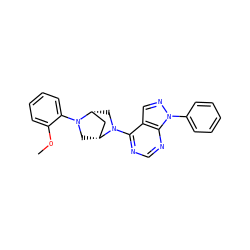 COc1ccccc1N1C[C@@H]2C[C@H]1CN2c1ncnc2c1cnn2-c1ccccc1 ZINC000653745775