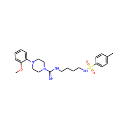 COc1ccccc1N1CCN(C(=N)NCCCCNS(=O)(=O)c2ccc(C)cc2)CC1 ZINC000043019876