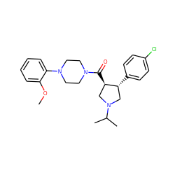 COc1ccccc1N1CCN(C(=O)[C@@H]2CN(C(C)C)C[C@H]2c2ccc(Cl)cc2)CC1 ZINC000028959618