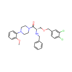 COc1ccccc1N1CCN(C(=O)[C@H](COCc2ccc(Cl)c(Cl)c2)NCc2ccccc2)CC1 ZINC000029487763