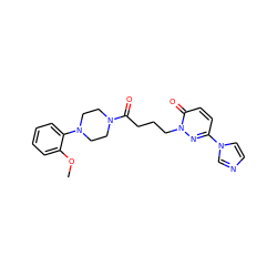 COc1ccccc1N1CCN(C(=O)CCCn2nc(-n3ccnc3)ccc2=O)CC1 ZINC000040949645