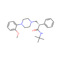 COc1ccccc1N1CCN(C[C@@H](C(=O)NC(C)(C)C)c2ccccc2)CC1 ZINC000052957106