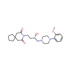 COc1ccccc1N1CCN(C[C@@H](O)CCN2C(=O)CC3(CCCC3)CC2=O)CC1 ZINC000029408719