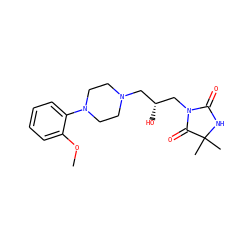 COc1ccccc1N1CCN(C[C@@H](O)CN2C(=O)NC(C)(C)C2=O)CC1 ZINC000071282610