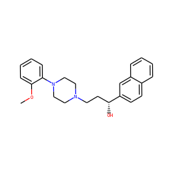 COc1ccccc1N1CCN(CC[C@@H](O)c2ccc3ccccc3c2)CC1 ZINC000013861793