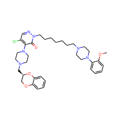 COc1ccccc1N1CCN(CCCCCCCn2ncc(Cl)c(N3CCN(C[C@@H]4COc5ccccc5O4)CC3)c2=O)CC1 ZINC000027102721