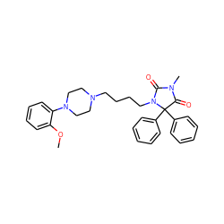 COc1ccccc1N1CCN(CCCCN2C(=O)N(C)C(=O)C2(c2ccccc2)c2ccccc2)CC1 ZINC000084668504