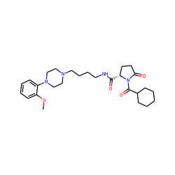 COc1ccccc1N1CCN(CCCCNC(=O)[C@@H]2CCC(=O)N2C(=O)C2CCCCC2)CC1 ZINC000036248179