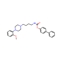 COc1ccccc1N1CCN(CCCCNC(=O)Oc2ccc(-c3ccccc3)cc2)CC1 ZINC000223219584