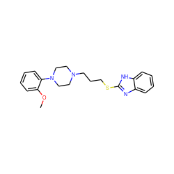 COc1ccccc1N1CCN(CCCSc2nc3ccccc3[nH]2)CC1 ZINC000040411557