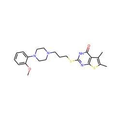 COc1ccccc1N1CCN(CCCSc2nc3sc(C)c(C)c3c(=O)[nH]2)CC1 ZINC000013761017