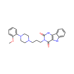 COc1ccccc1N1CCN(CCCn2c(=O)[nH]c3c([nH]c4ccccc43)c2=O)CC1 ZINC000013822190