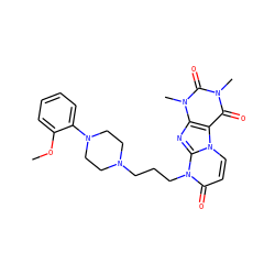 COc1ccccc1N1CCN(CCCn2c(=O)ccn3c4c(=O)n(C)c(=O)n(C)c4nc23)CC1 ZINC000026640878