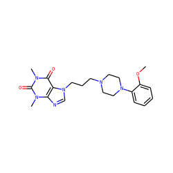 COc1ccccc1N1CCN(CCCn2cnc3c2c(=O)n(C)c(=O)n3C)CC1 ZINC000299820012